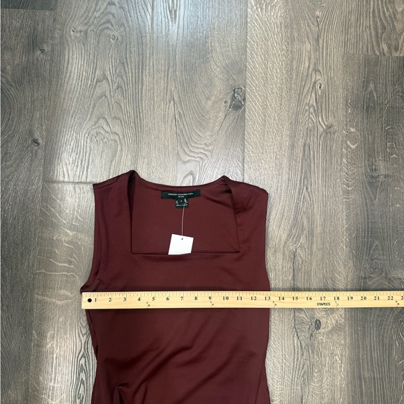 Burgundy Flattering Fit Square Neck Bodysuit - Picture 6 of 7